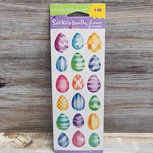American Greetings Stickety-Doo-Da Easter Egg Stickers 2 Sheets Watercolor Style